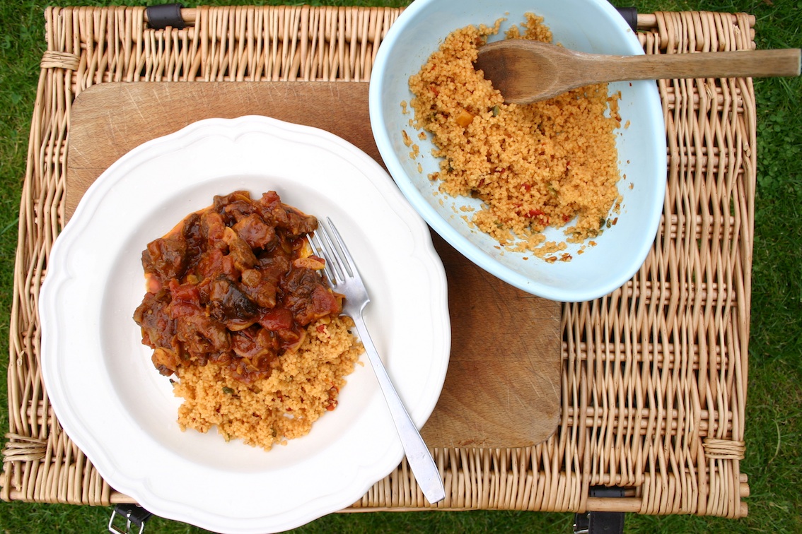 lamb tagine with prunes and Ainsley Harriott's Moroccan Medley