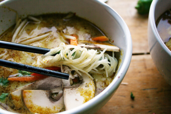 spicy coconut noodle soup