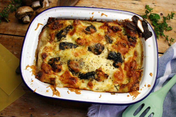 spinach and mushroom lasagne