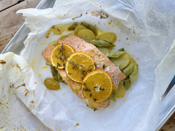 baked salmon with honey mustard dressing - Dom in the Kitchen